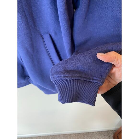 Vicki Wayne Women’s Sweatshirt L Blue Snap Front Fleece Cardigan Cotton Blend - Picture 5 of 8